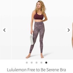 Lululemon Free to Be Serene Bra SZ 2 burgundy Cassis workout set athlesuire